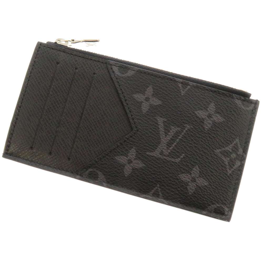 LOUIS VUITTON Coin card holder NoirM30271 Taiga Leather/Monogram Eclipse