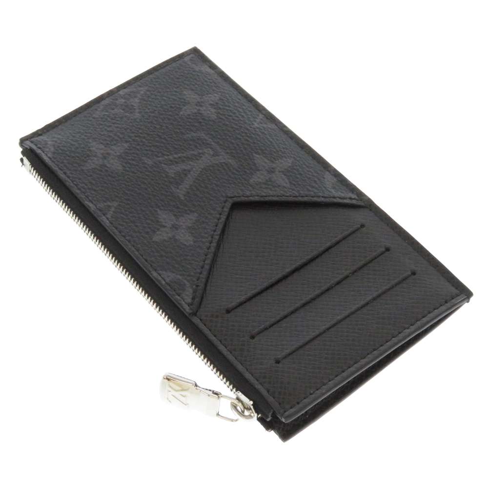 LOUIS VUITTON Coin card holder NoirM30271 Taiga Leather/Monogram Eclipse