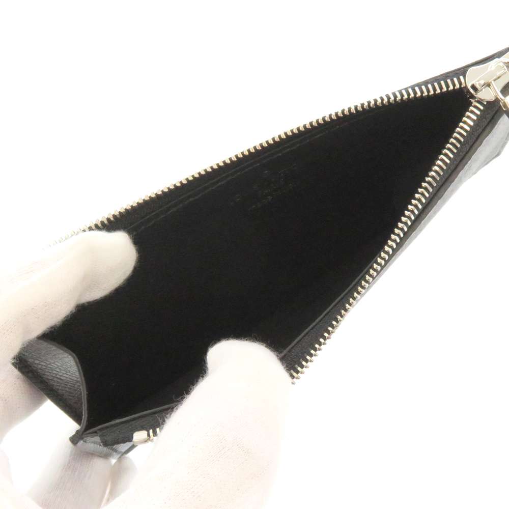 LOUIS VUITTON Coin card holder NoirM30271 Taiga Leather/Monogram Eclipse