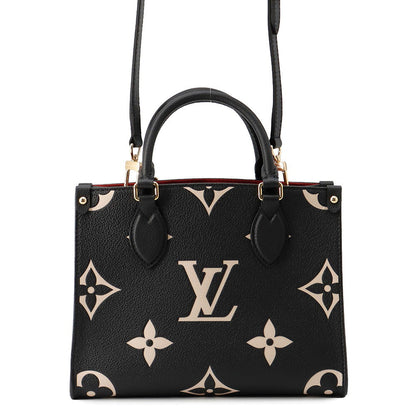 LOUIS VUITTON Onthego Noir/BeigeM45659 Bicolor Monogram Empreinte Leather