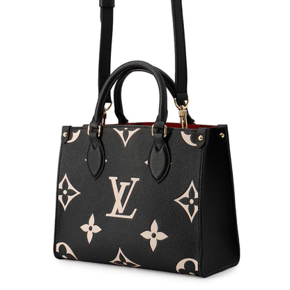 LOUIS VUITTON Onthego Noir/BeigeM45659 Bicolor Monogram Empreinte Leather