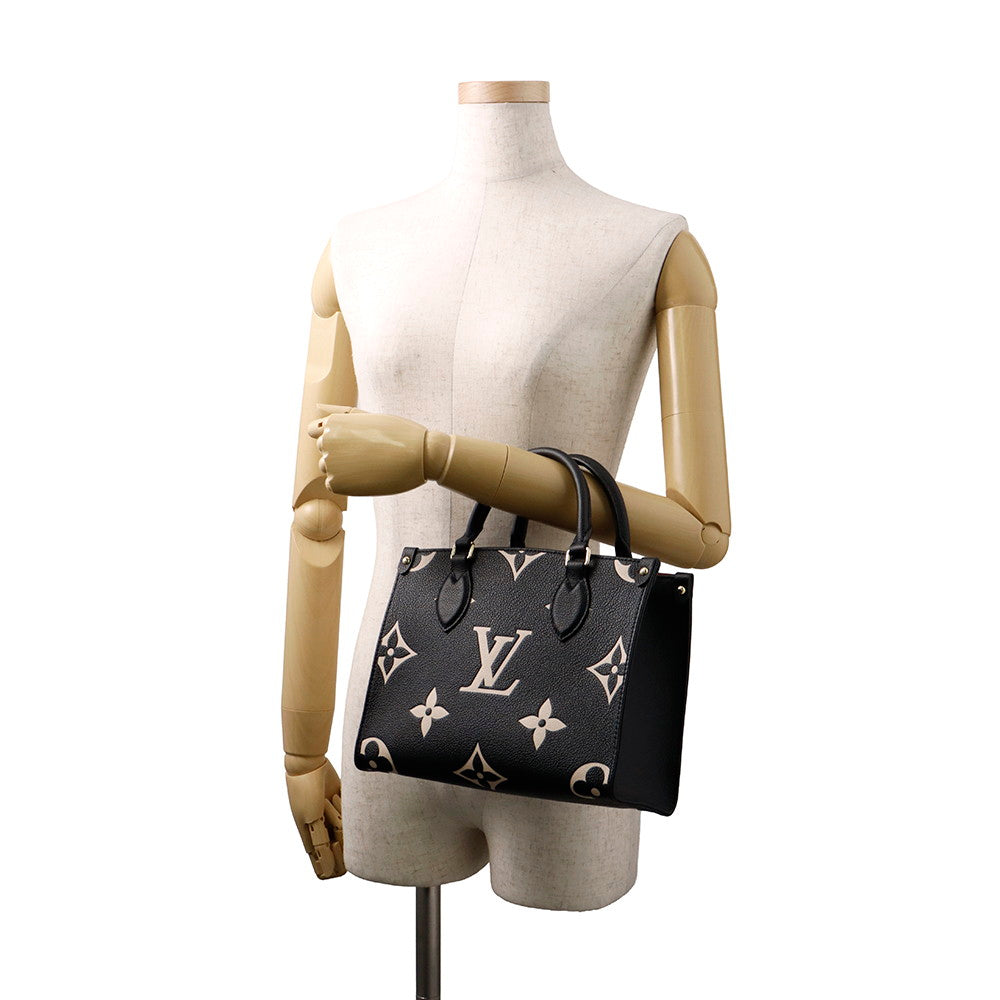 LOUIS VUITTON Onthego Noir/BeigeM45659 Bicolor Monogram Empreinte Leather