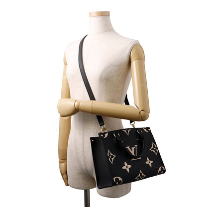 LOUIS VUITTON Onthego Noir/BeigeM45659 Bicolor Monogram Empreinte Leather