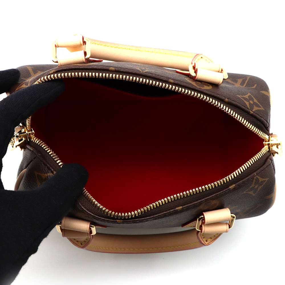 LOUIS VUITTON Speedy Bandouliere Red/BrownM46222 Monogram Size 20