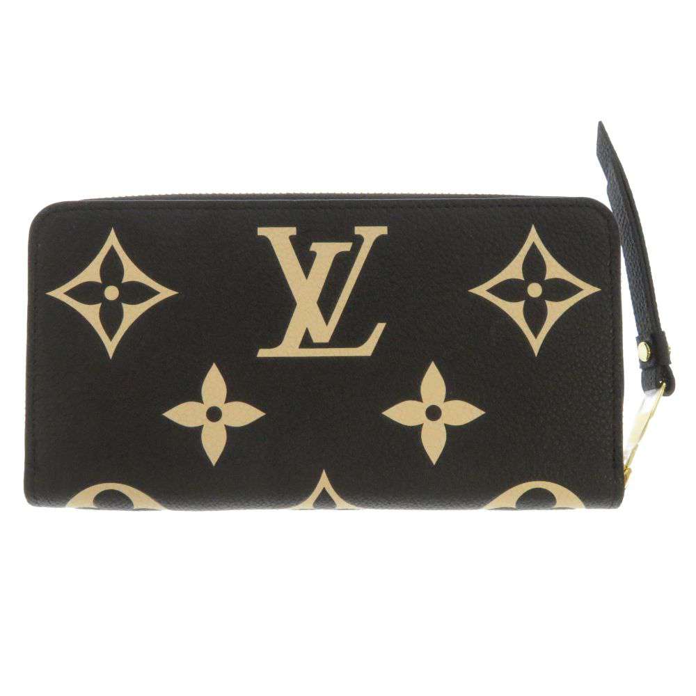 LOUIS VUITTON Zippy wallet Noir/BeigeM80481 Bicolor Monogram Empreinte Leather