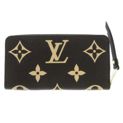 LOUIS VUITTON Zippy wallet Noir/BeigeM80481 Bicolor Monogram Empreinte Leather