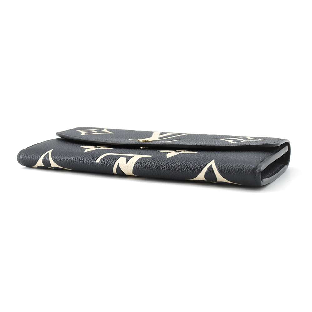 LOUIS VUITTON Portefeuille Emilie Black/BeigeM83138 Monogram Empreinte Leather