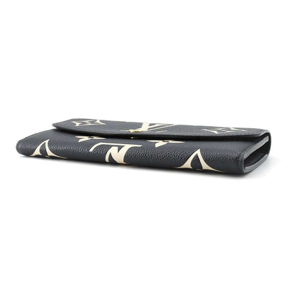 LOUIS VUITTON Portefeuille Emilie Black/BeigeM83138 Monogram Empreinte Leather