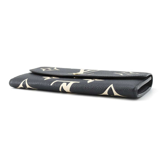 LOUIS VUITTON Portefeuille Emilie Black/BeigeM83138 Monogram Empreinte Leather