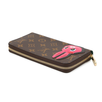 LOUIS VUITTON Animogram Nicolas Ghesquière Rabbit Zippy Wallet Brown/PinkM83689 MonogramCanvas/Patent Leather