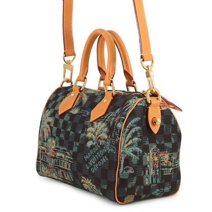 LOUIS VUITTON Speedy Bandouliere Marina blueN00225 Damier Palm Tree Size 25